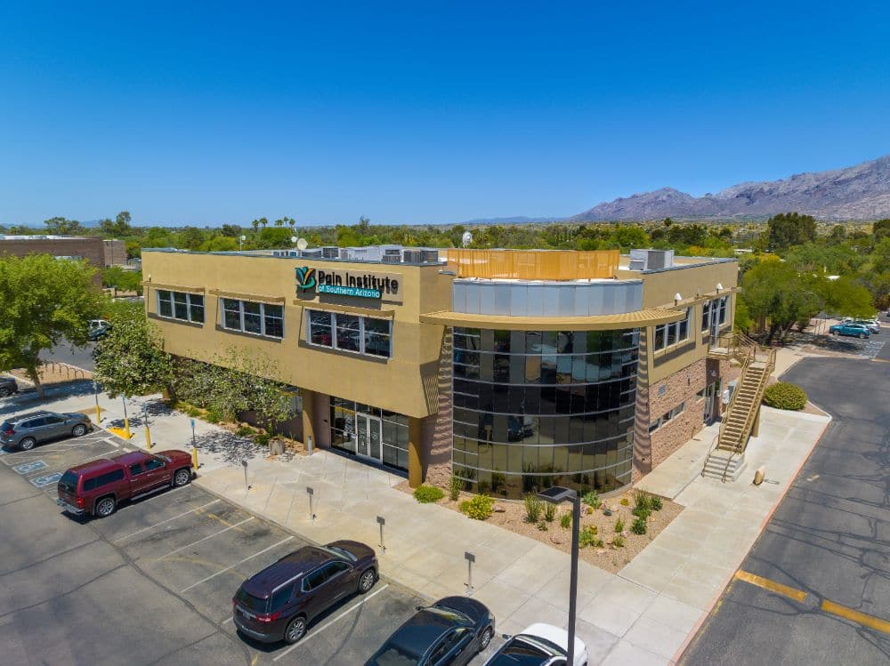 Wide Angle View of Commercial Building at 4881 E Grant Rd in Tucson, Arizona
