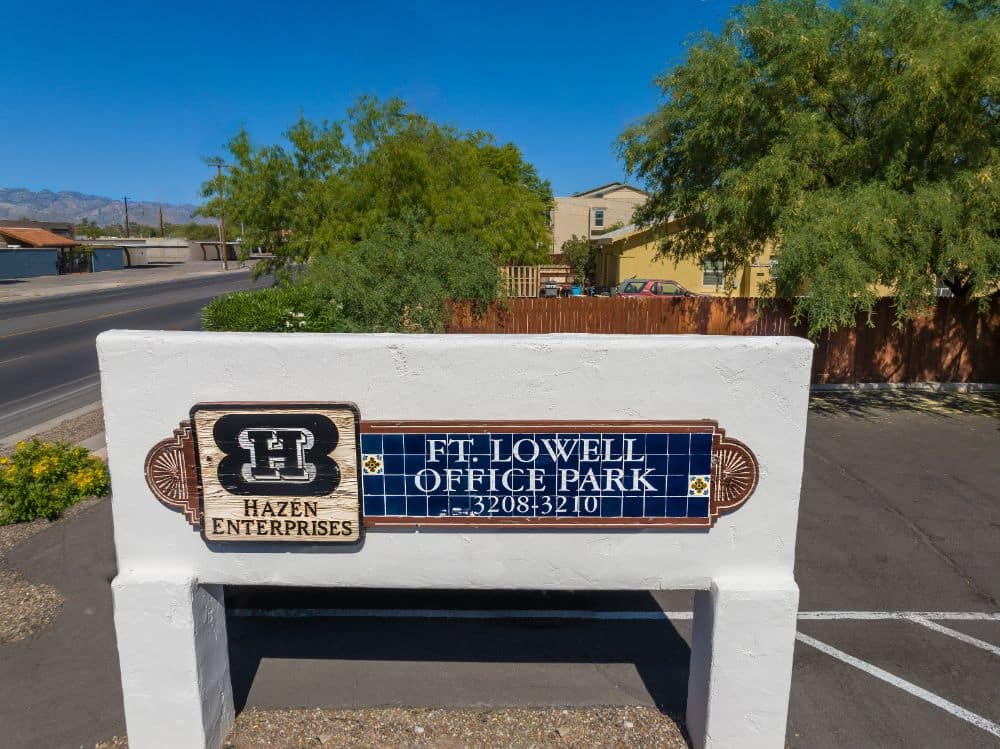Image of Hazen Enterprises at Ft. Lowell Office Park Sign in Tucson, Arizona