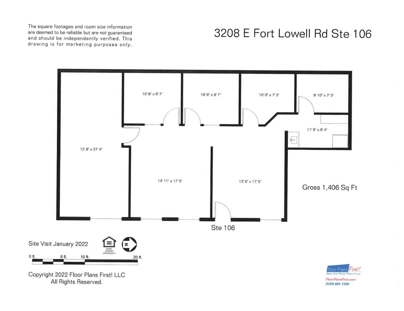 3208 E Ft Lowell, Unit 106 floorplan