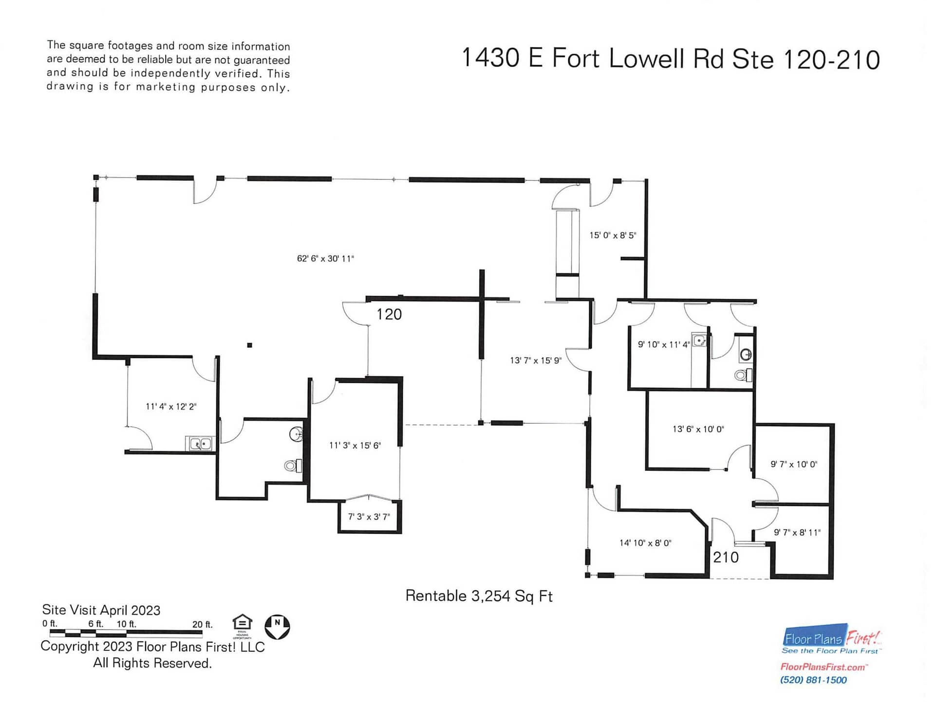 1430 E Ft Lowell, unit 120 - 210 combined floorplan
