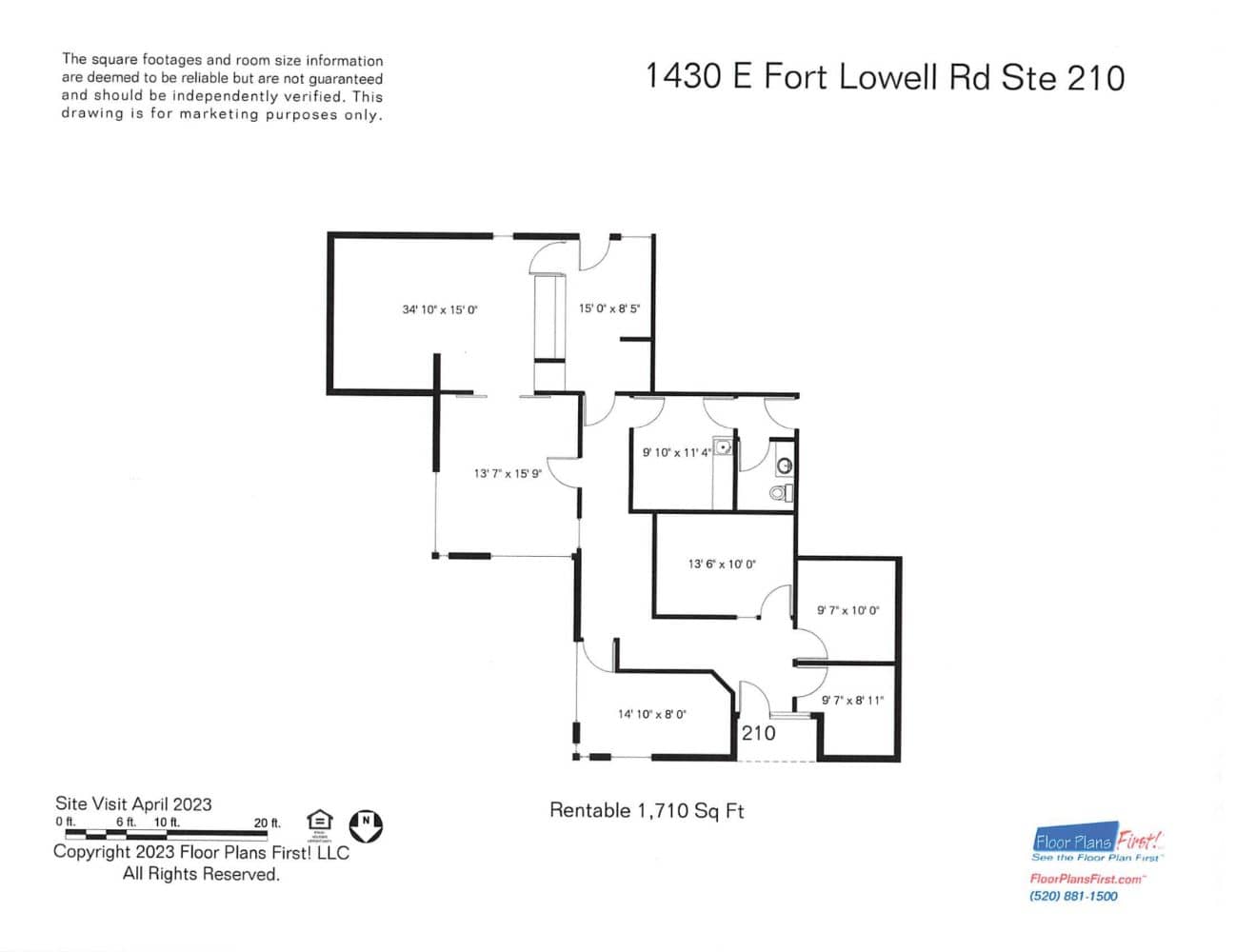 1430 E Ft Lowell, unit 210 floorplan