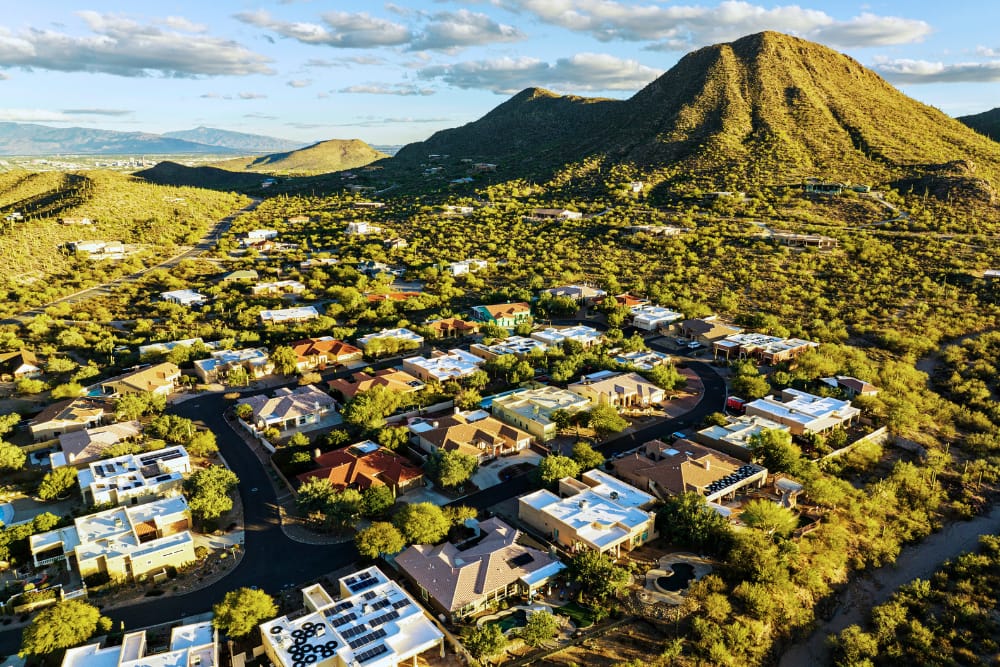 Aerial View of Residential Neighborhood in Tucson, Arizona